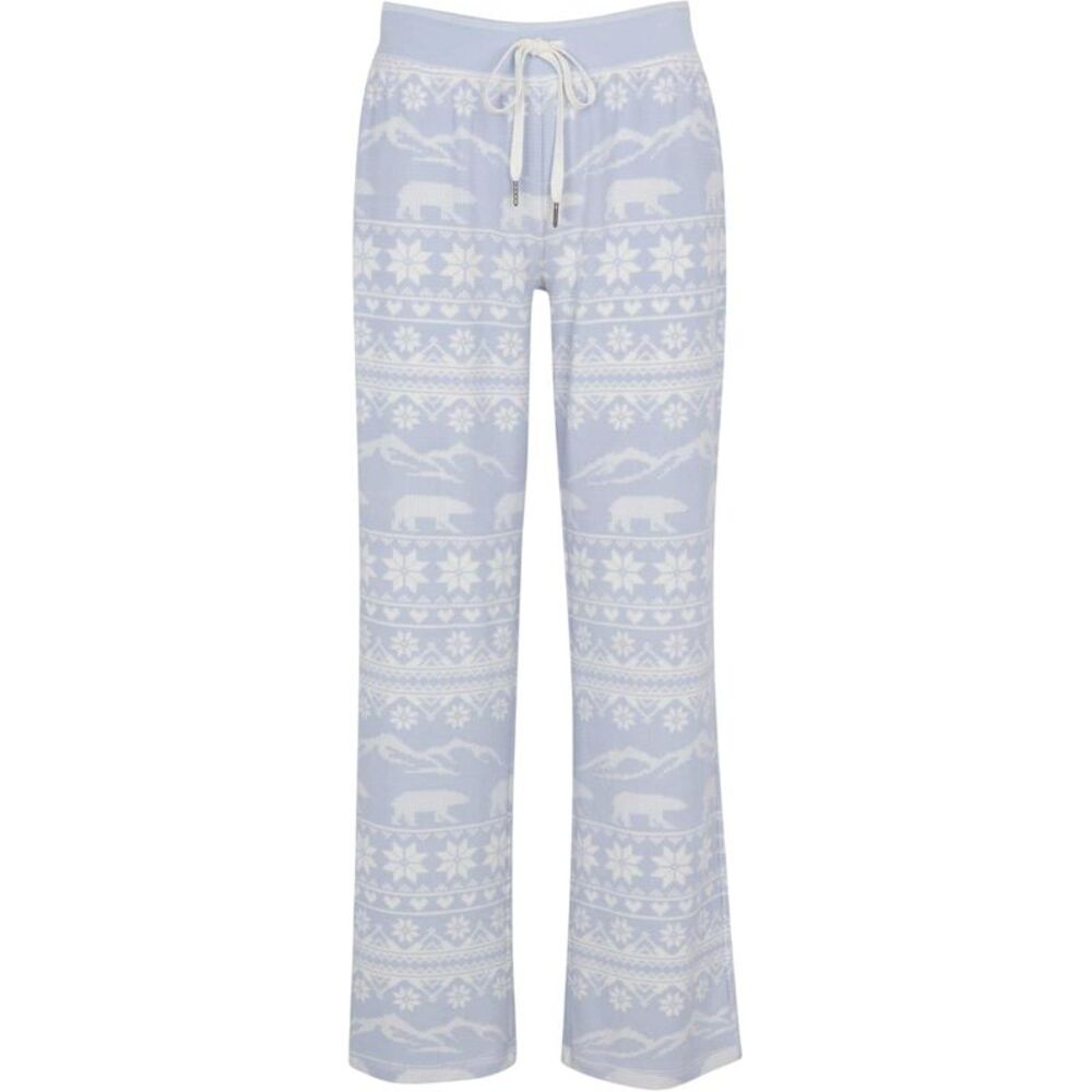 PJ Salvage Womens/Ladies Snowflake Relaxed Fit Christmas Lounge Pants / Light Bl